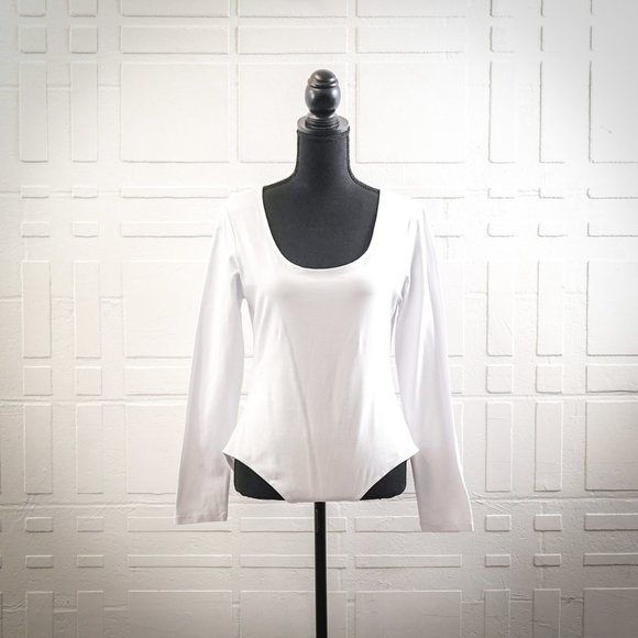 Mangopop Scoop Neckline Long Sleeve Bodysuit, XL - Picture 1 of 4